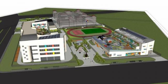 Sketchup学校模型|多层幼儿园，校园教育建筑，现代风格