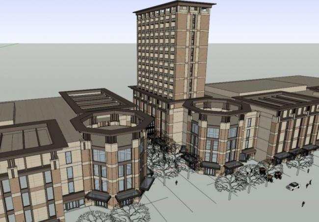 Sketchup商业模型|多层商业街，现代风格