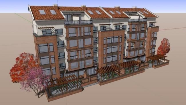 Sketchup住宅模型|多层住宅，古典风格