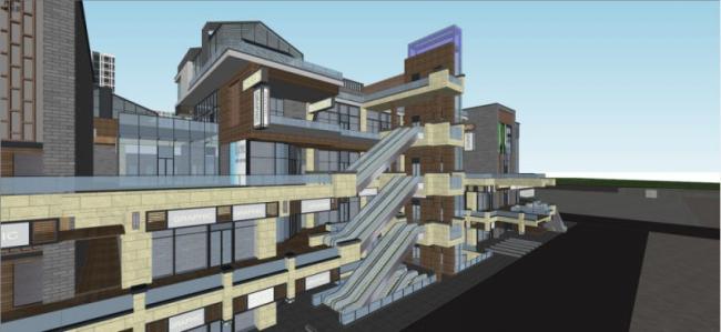 Sketchup综合体模型|高层商业办公综合体，现代风格