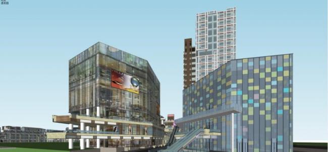 Sketchup综合体模型|高层商业办公综合体，现代风格