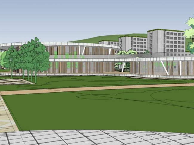 Sketchup学校模型|多层学校，校园教育建筑，现代风格