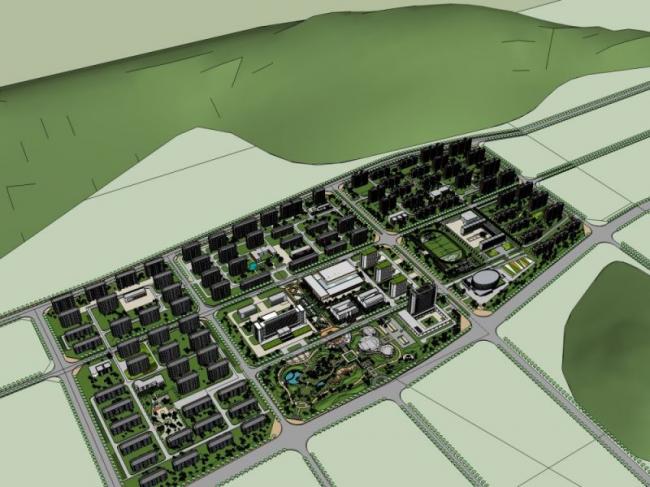 Sketchup学校模型|多层学校，校园教育建筑，现代风格