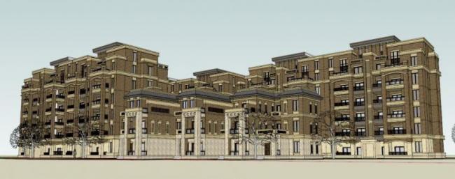 Sketchup住宅模型|多层住宅，古典风格