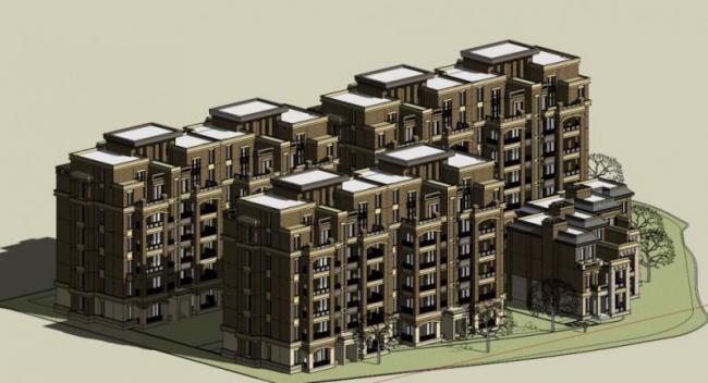 Sketchup住宅模型|多层住宅，古典风格