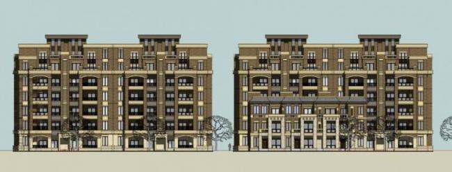 Sketchup住宅模型|多层住宅，古典风格