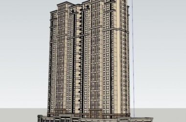 Sketchup住宅模型|高层住宅，底层商业，古典风格-BIM建筑网