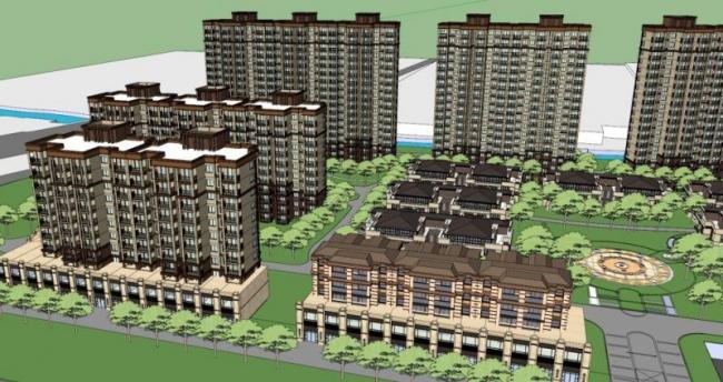 Sketchup住宅模型|高层住宅，居住建筑，古典风格