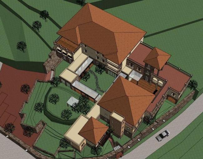 Sketchup酒店模型|多层度假酒店，托斯卡纳风格，古典风格，叠拼