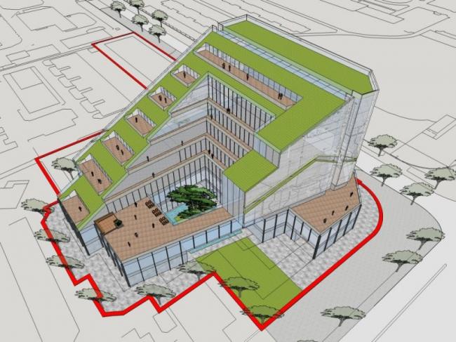 Sketchup办公模型|多层办公楼，现代风格