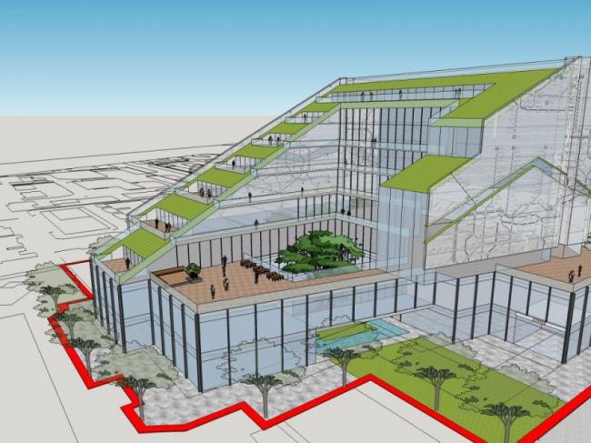 Sketchup办公模型|多层办公楼，现代风格