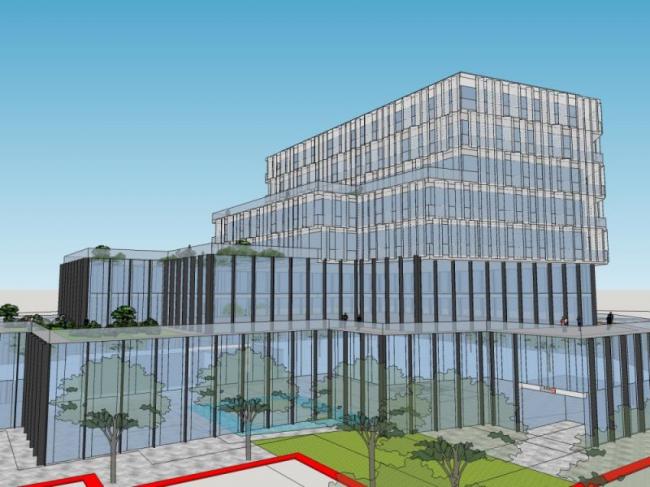 Sketchup办公模型|多层办公楼，现代风格