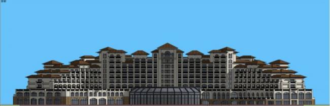 Sketchup酒店模型|多层酒店，西班牙，古典风格