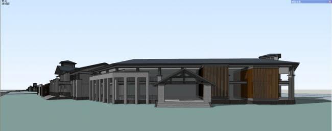 Sketchup商业模型|多层商业会所，现代中式风格