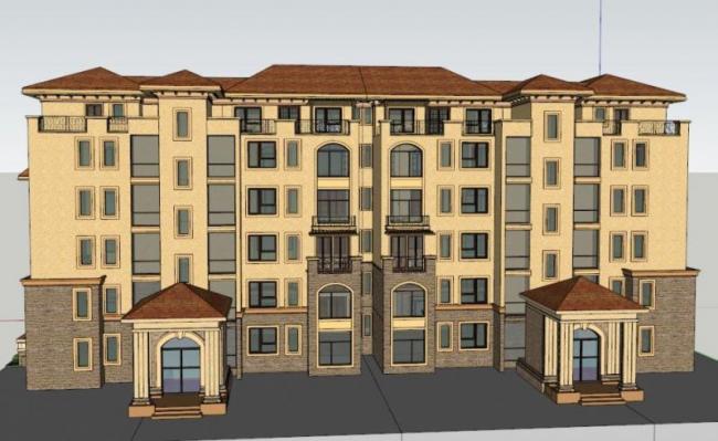 Sketchup住宅模型|多层住宅，居民楼，古典风格