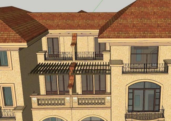 Sketchup住宅模型|多层住宅，居民楼，古典风格