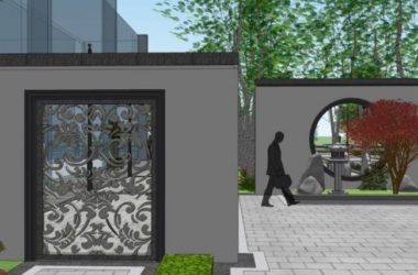 Sketchup景观模型|庭院景观，新中式风格-BIM建筑网
