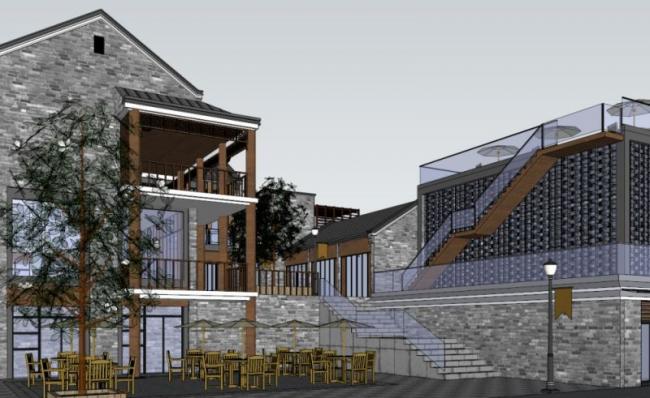 Sketchup商业模型|多层徽派商业街，现代中式