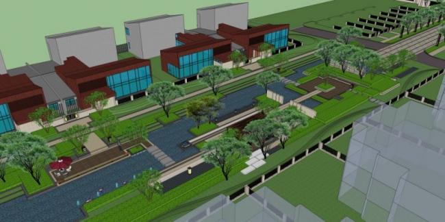 Sketchup住宅模型|多层住宅区，现代风格