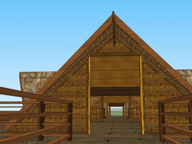 Sketchup文化模型|多层游客中心，文化建筑，古典风格