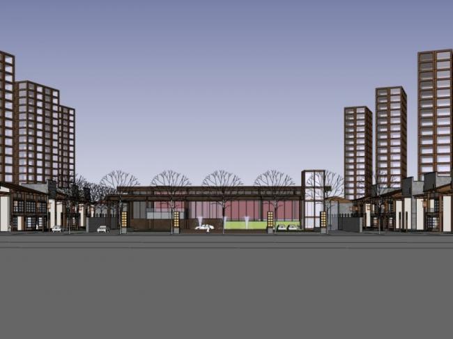 Sketchup综合体模型|多高层商业综合体，现代风格