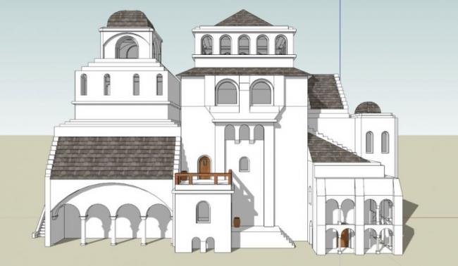 Sketchup文化模型|多层活动中心，希腊，文化建筑，古典风格