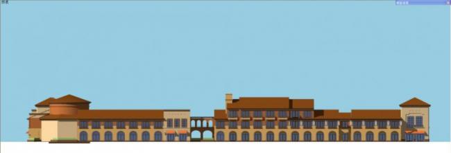 Sketchup商业模型|商业街，西班牙风格，古典风格