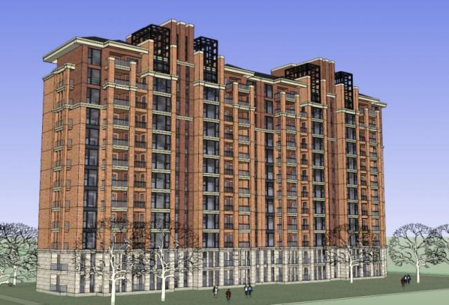 Sketchup住宅模型|高层住宅，古典风格