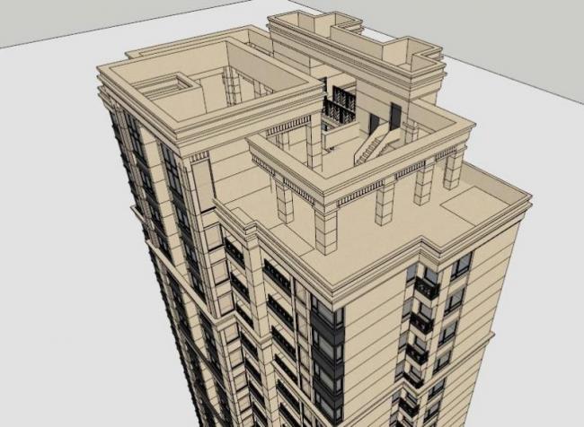 Sketchup住宅模型|高层住宅，古典风格