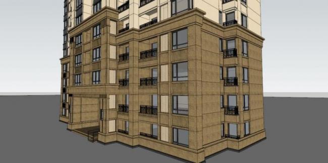 Sketchup住宅模型|高层住宅，古典风格