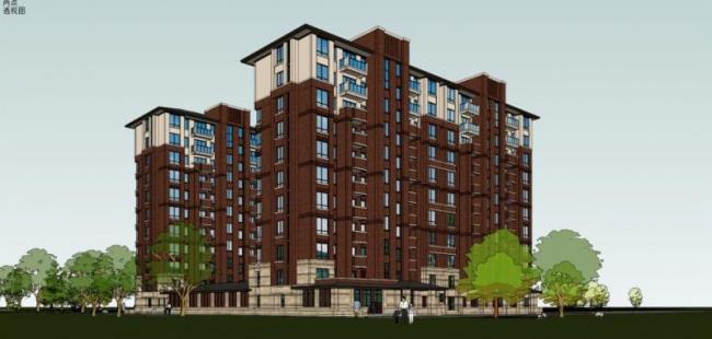 Sketchup住宅模型|小高层住宅楼，现代风格