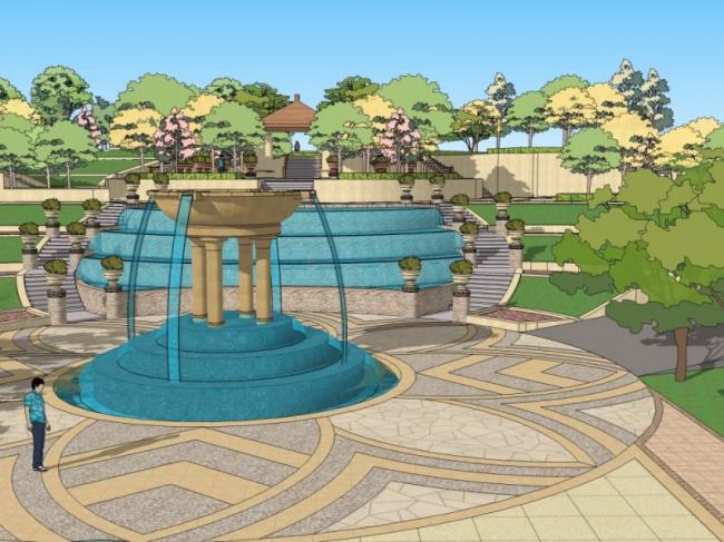 Sketchup景观模型|住宅景观，古典风格