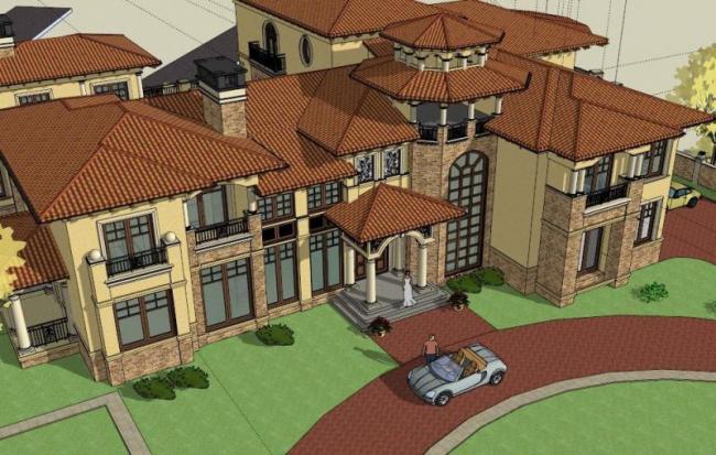 Sketchup商业模型|多层会所，欧式风格，古典