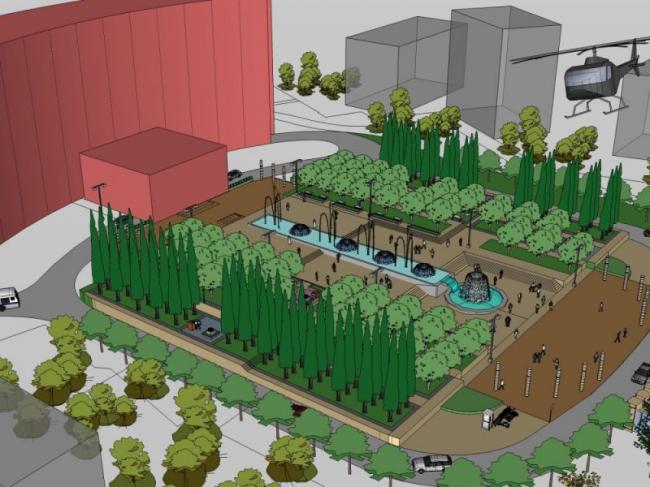 Sketchup景观模型|住宅景观，小区景观，欧式风格