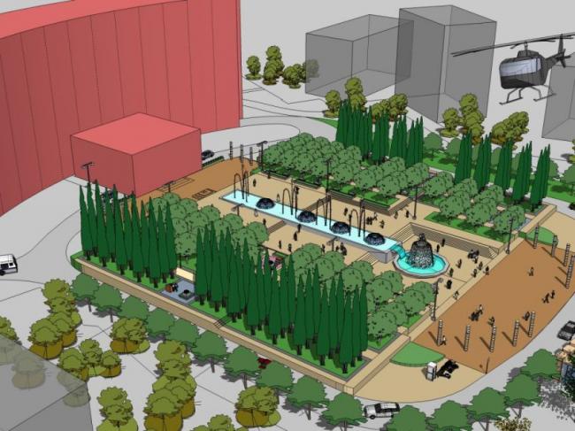 Sketchup景观模型|住宅景观，小区景观，欧式风格