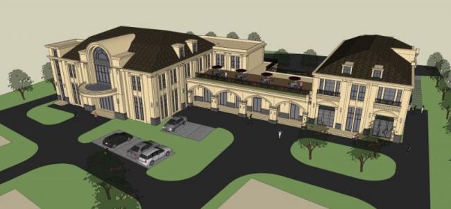 Sketchup商业模型|农庄会所，欧式风格，古典风格