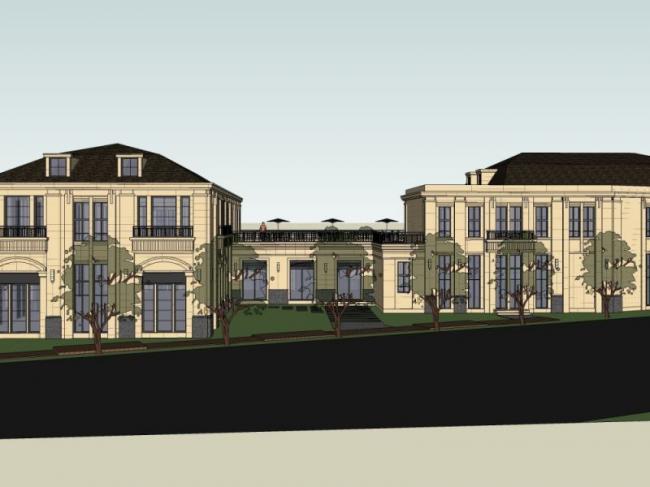 Sketchup商业模型|农庄会所，欧式风格，古典风格