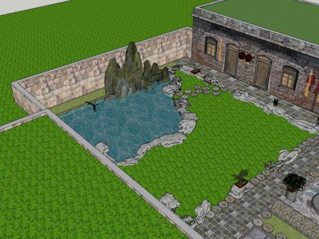 Sketchup住宅模型|窑洞，东方新古典