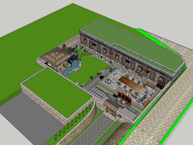 Sketchup住宅模型|窑洞，东方新古典