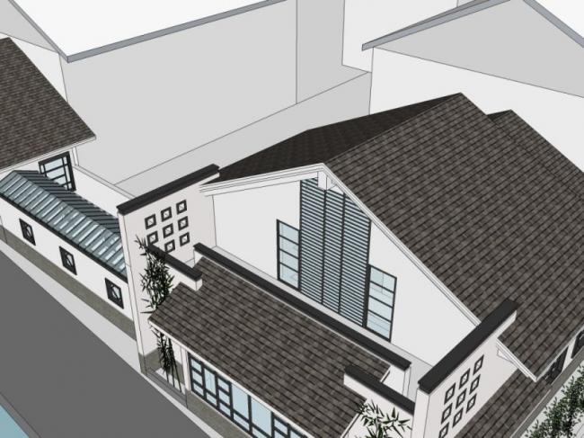 Sketchup商业模型|多层会所，东方新古典风格