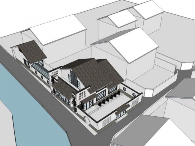 Sketchup商业模型|多层会所，东方新古典风格