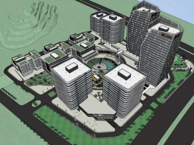 Sketchup综合体模型|多层高层混合后商业综合体，现代风格