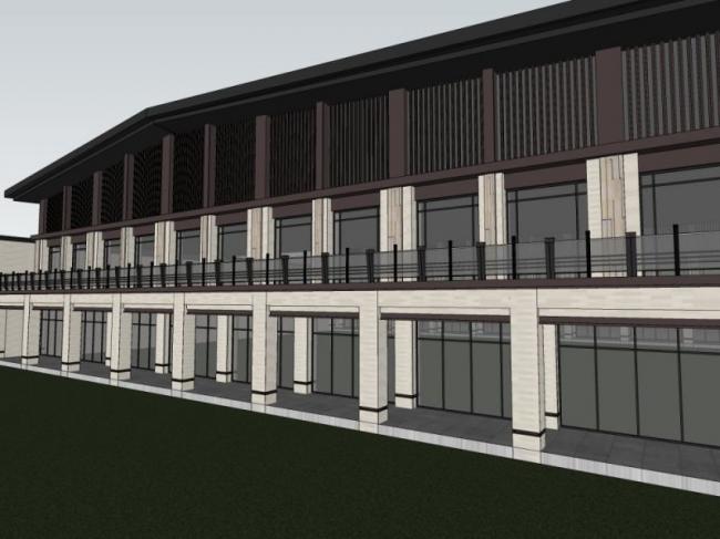 Sketchup文化模型|多层文化馆，文化建筑，中式风格