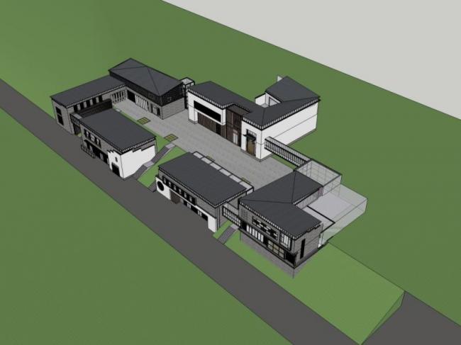 Sketchup商业模型|婚纱基地，现代中式风格