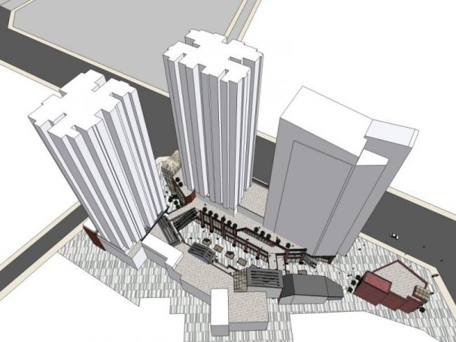 Sketchup综合体模型|多层商业综合体，现代风格