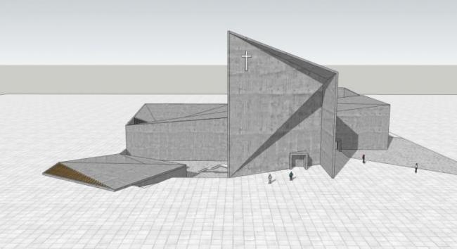 Sketchup文化模型|多层教堂，文化建筑，现代风格