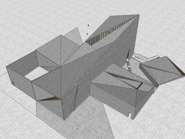 Sketchup文化模型|多层教堂，文化建筑，现代风格