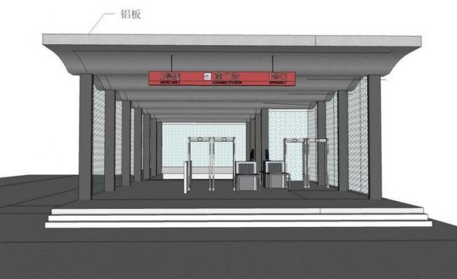 Sketchup车站路桥|地铁出入口，现代风格