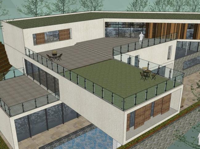 Sketchup商业模型|低层会所，现代风格