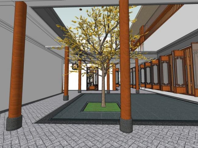 Sketchup商业模型|会所，东方新古典
